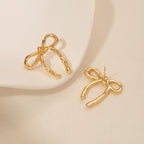Vintage-Inspired Ribbon Bow Stud Earrings