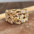 Gold-Tone Layered Zirconia Ring