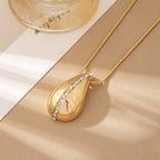 Gold-Tone Pavé Teardrop Jewellery Set