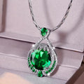 Druppelvormige halo-ketting in drie kleuren