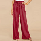 Paperbag-Waist Wide-Leg Trousers