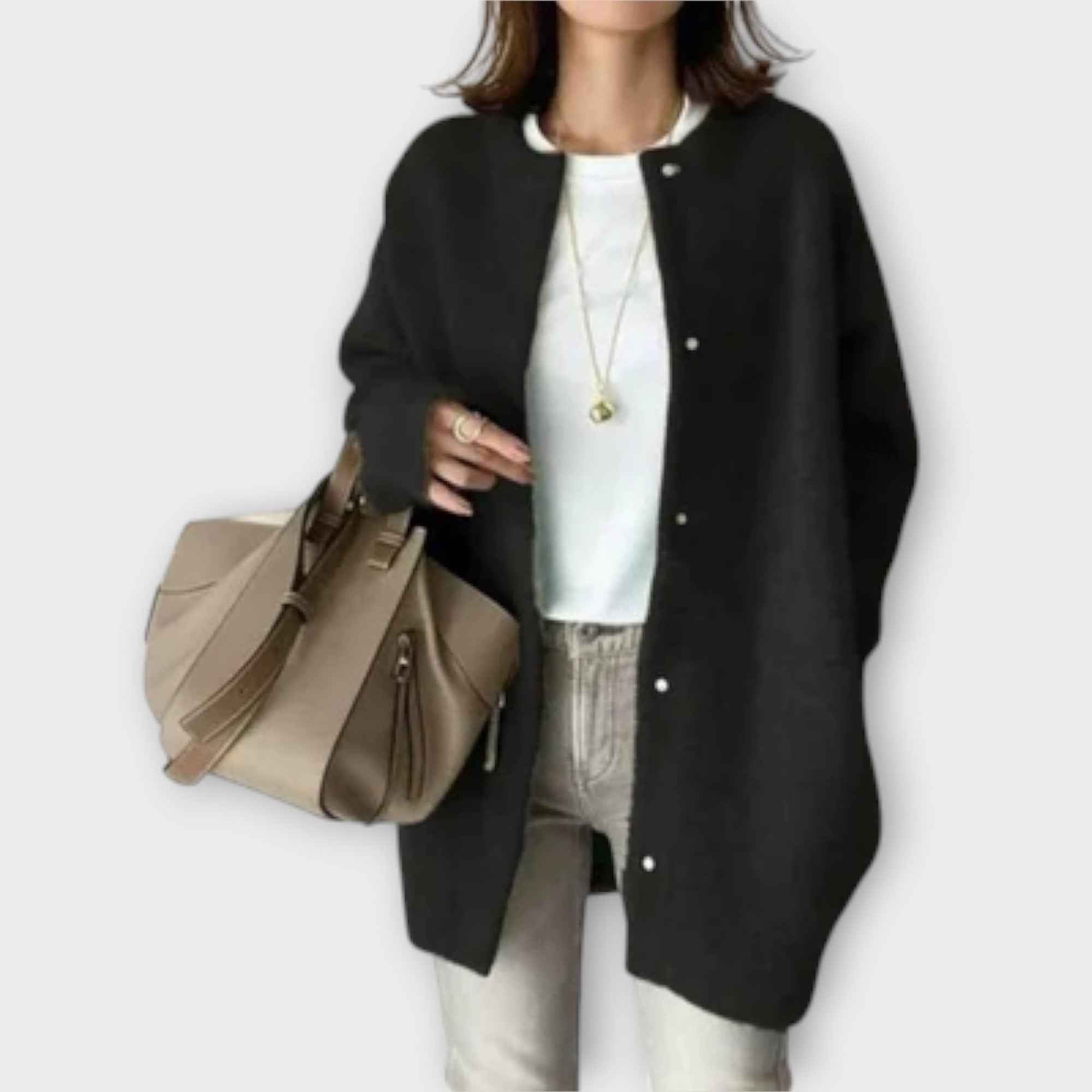 Open-Front Cardigan with a Loose Throw-On Silhouette
