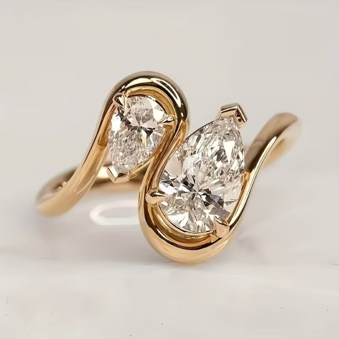 Dual Stone Bypass Ring