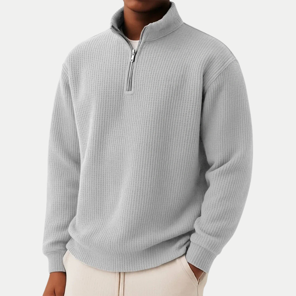 Quarter Zip Knit Jumper with a Soft and Breathable Finish
