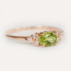 Bohemian Oval Zirconia Rose Gold-Plated Ring