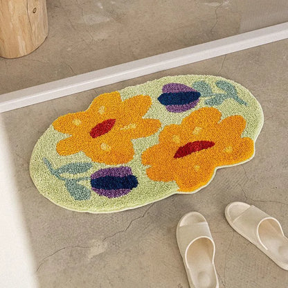 Plush Coral Velvet Bathroom Mat – Super Absorbent, Non-Slip, Machine Washable