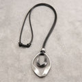 Adjustable Sculptural Twisted Teardrop Pendant Necklace