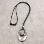 Adjustable Sculptural Twisted Teardrop Pendant Necklace