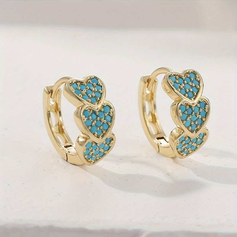 Turquoise Heart Hoop Earrings