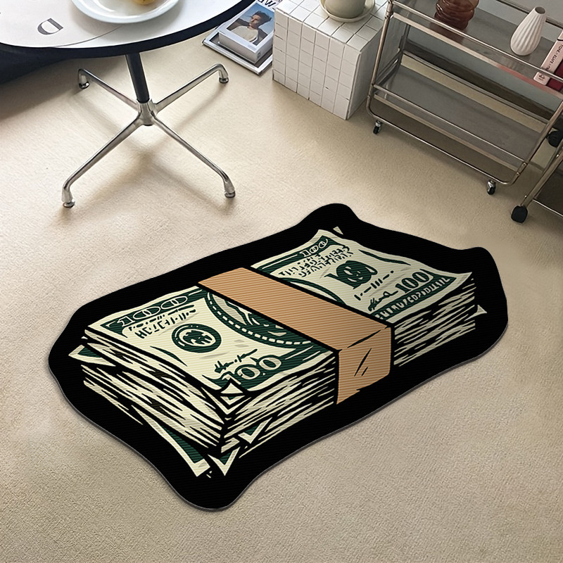 Dollar Note Novelty Floor Mat – Non-Slip, Soft Foam, Fun Home Decor