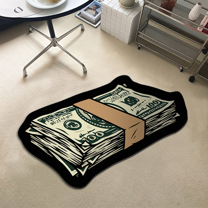 Dollar Note Novelty Floor Mat – Non-Slip, Soft Foam, Fun Home Decor