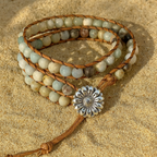Amazonite Wrap Bracelet in Sea-Green Tones