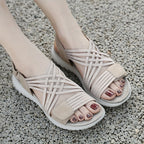 Woven Strappy Flat Sandals