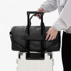 Men's Compact Urban Shoulder Bag with Leaf Pattern