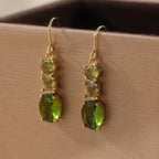 Vintage Bohemian Green Zirconia Geometric Earrings
