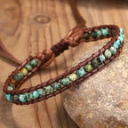 Turquoise Jasper Bead Bracelet in Blue-Green Tones