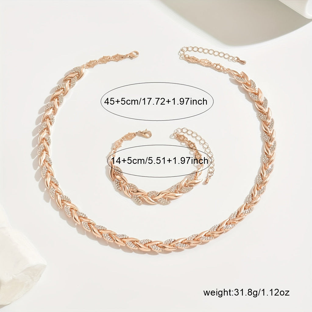 Sieradenset met glas, strass en zeemeerminstaart