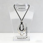 Adjustable Sculptural Twisted Teardrop Pendant Necklace