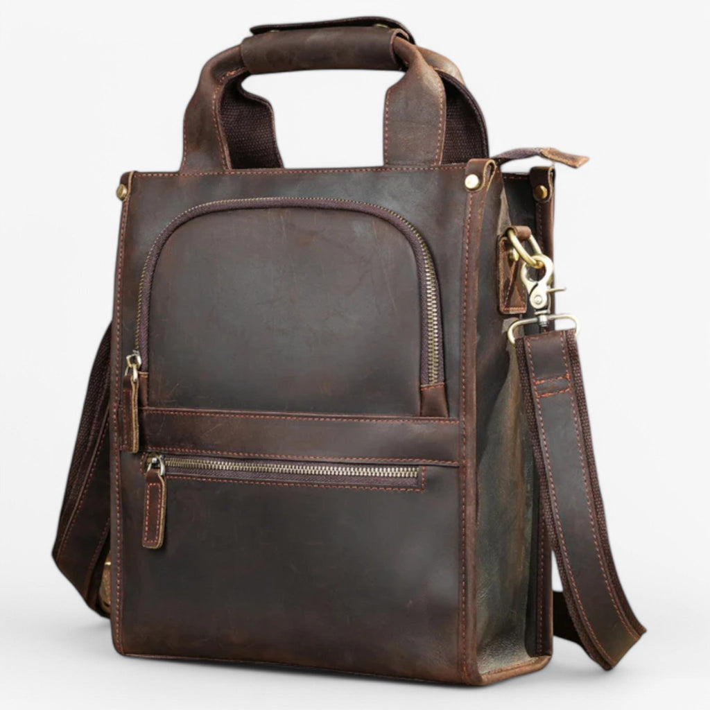 Elegant Brown Leather Document Portfolio