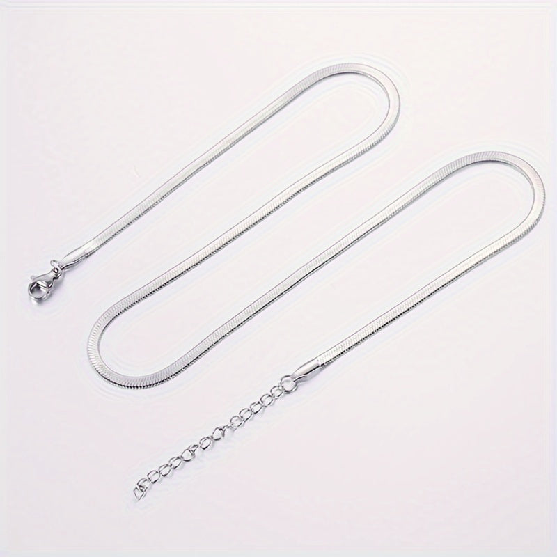 Stainless Steel Snake Chain Necklace in Three Lengths