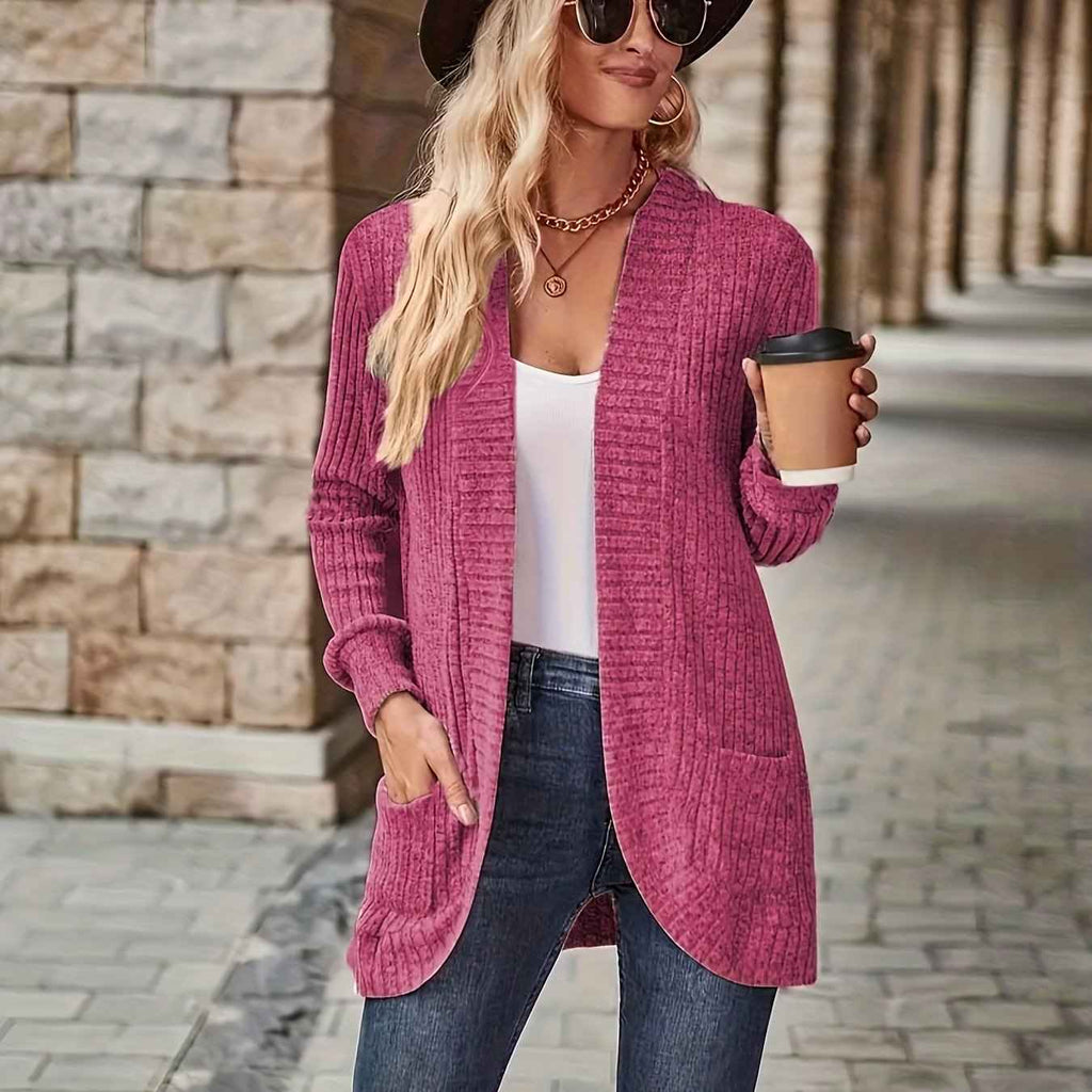 Softly Draped Knit Cardigan for Layering Over Dresses