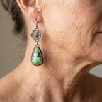 Vintage-Style Turquoise Floral Drop Earrings
