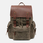 Retro Canvas and Genuine Leather Laptop Backpack