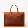 Vintage bruine premium leren aktetas voor laptop en documenten