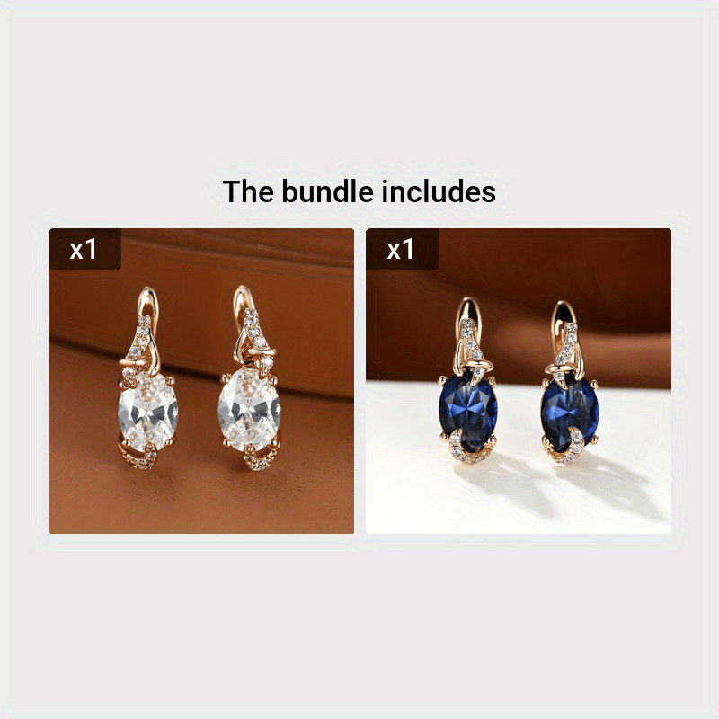 Round and Oval-Cut Stone Drop Earrings