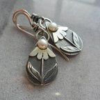 Vintage-Style Teardrop Flower Earrings