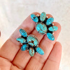 Bohemian Vintage Flower Turquoise Earrings