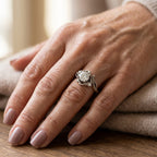 Zilverkleurige takring met zirkonia