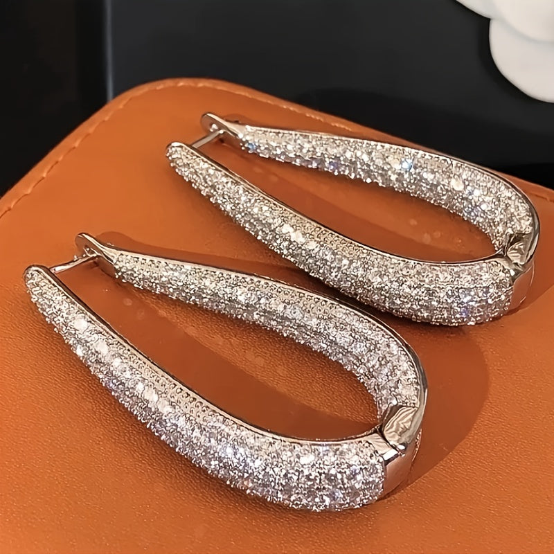 Cubic Synthetic Zirconia Hoop Earrings in Six Styles