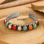 Vintage-Style Multi-Stone Turquoise-Look Cuff Bracelet