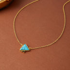 Geometric Turquoise Triangle Pendant Necklace