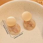 Bohemian Multicolour Geometric Resin Disc Drop Earrings