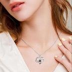 925 Sterling Silver Infinity Heart and Paw Necklace with Zirconia