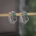 Vintage Green Cubic Zircon Earrings