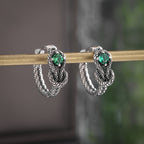 Vintage Green Cubic Zircon Earrings