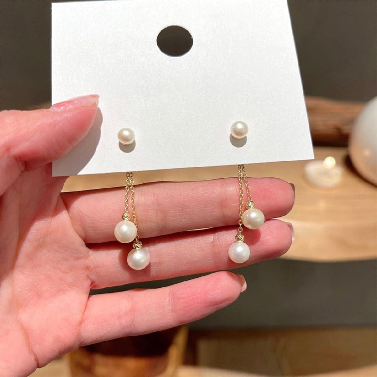 Small Pearl Dangle Earrings