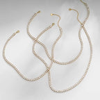Tennis Necklace in Two Metal Tones