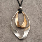 Modern Mixed-Metal Abstract Pendant Necklace