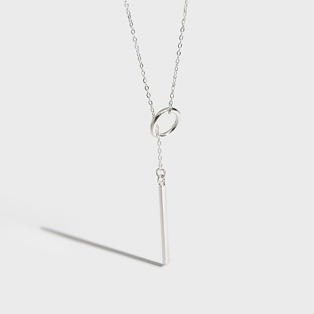 Modern Stainless Steel Y-Drop Necklace