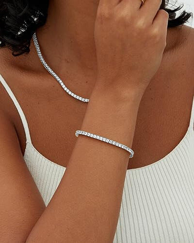 Klassieke tennisarmband in twee metaalkleuren