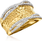 Diamond-Look Wave Ring