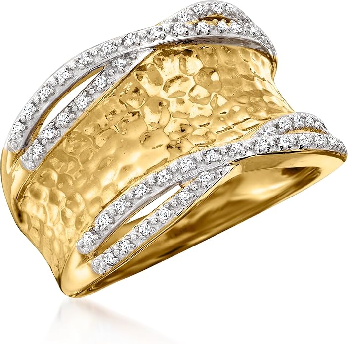 Diamond-Look Wave Ring