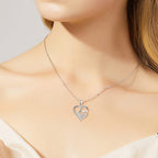 Sterling zilveren ketting met pootje, hart en zirkonia