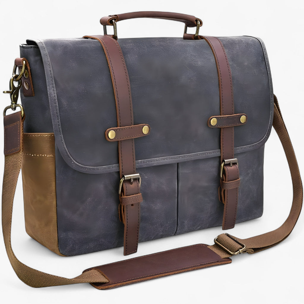 Men's Vintage Waterproof Canvas 15.6-Inch Laptop Messenger Bag