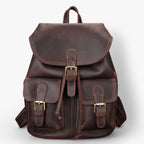 Premium professionele leren laptoprugzak in bruin