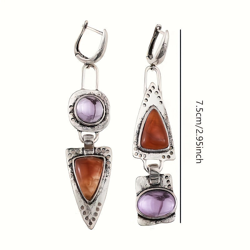 Rhinestone and Silver-Plated Statement Earrings